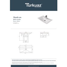 Turkuaz Seramik Bella 70 cm Lavabo