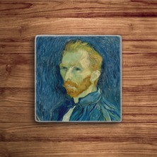 Vincent Van Gogh Tabloları Doğal Taş Traverten Bardak Altlığı 4 Lü Set