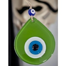 Mixperi Orta Boy Çimen Yeşil Damla Desen Nazar Boncuklu Duvar Dekoru Cam Duvar Süsü