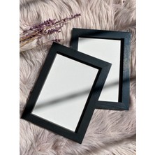 Hiruko Tasarım Atölyesi Ahşap Çerçeve 13 x 18 cm 2'li Set Siyah & Beyaz & Ahşap Renkli Premium Cerceve