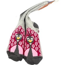 Uzman Kaymaz Tabanlı Desenli Uzun Bilek Havlu Kız Çocuk Çorabı 27-29 Numara