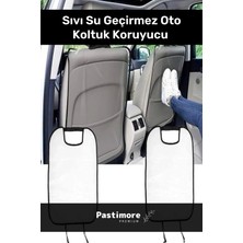 Premium 2 Adet Pvc Araç Kir Leke Örtüsü Koltuk Arkası Koruyucu Oto Çocuk Şeffaf Kılıfı - 2 Adet