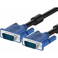Ulu Bilgisayar VGA Kablo Ekran LCD Monitör Projeksiyon Bağlantı Kablosu - Çift Filtreli - 1.5 Metre