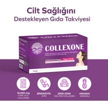 Negans Collexone 30 Saşe - Tip 1 Tip 2 Tip 3 Hidrolize Kollajen, Koenzim Q10, Glutatyon, Selenyum, Resveratrol Desteği İçeren Multivitamin Gıda Takviyesi