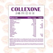 Negans Collexone 30 Saşe - Tip 1 Tip 2 Tip 3 Hidrolize Kollajen, Koenzim Q10, Glutatyon, Selenyum, Resveratrol Desteği İçeren Multivitamin Gıda Takviyesi