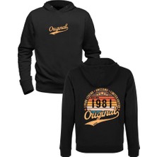 Alfa Tshirt Vintage Living Legend 1981 Siyah Ön Arka Baskılı Sweatshirt