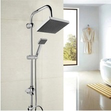 YMV Beyazsu Siyah Kare Tepe Yağmurlama Lüx Duş Seti Robotu Ikili Duş Banyo Set