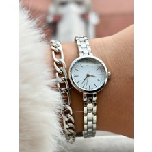 Marka Vintage Model, Minimal ,orjinal Kutusunda, Gümüş Renk Kordon, Kadın Kolsaati+Bileklik