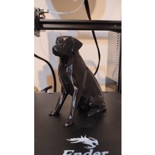 3duman Low Poly Labrador Köpek Figürü  Siyah  10 x 15 cm