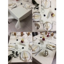 Zeren Home Keten Görünümlü Dertsiz Masa Örtüsü Krem