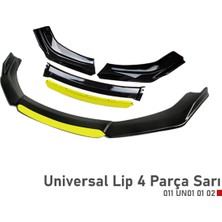 Oto Aksesuarcım Universal Fc5 Model Tampon Eki Ön Lip 4 Parça Siyah Sarı