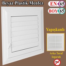 Badem10 Menfez Banyo Wc Tuvalet Havalandırma Plastik Panjur Beyaz 65X65 cm