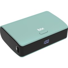 Bix PB106 10000mAh PD20W Type-C USB-A SCP 22.5W Çift Çıkışlı LED Göstergeli Kauçuk Kaplama Cep Boy Mini Powerbank Yeşil