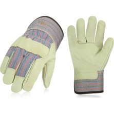 Goym İşçi Eldiveni Iç Deri Dışı Bez Dikişli