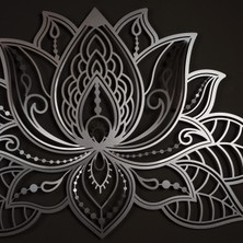 3D Lotus Mandala Metal Duvar Tablosu - Dekoratif Salon Tabloları - Ev Ofis Dekorasyonu - APT524