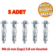 Badem10 Çelik Alçıpan Boşluk Dübel FRT Tuğla Paraşüt Duvar Bims 4x38 Metal 5 Adet