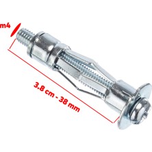 Badem10 Çelik Alçıpan Boşluk Dübel FRT Tuğla Paraşüt Duvar Bims 4x38 Metal 5 Adet