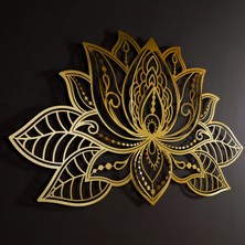 3D Lotus Mandala Metal Duvar Tablosu - Duvar Dekorasyonu - Salon Tabloları - APT524