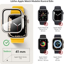 Kip GSM Apple Watch 9 8 7 41MM Ekran Koruma (Apple Watch Ultra Görünüm Kasa) Suya Dayanıklı Sert Pc Tam Koruma Ekran Koruyucu