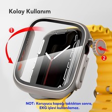 Kip GSM Apple Watch 9 8 7 41MM Ekran Koruma (Apple Watch Ultra Görünüm Kasa) Suya Dayanıklı Sert Pc Tam Koruma Ekran Koruyucu