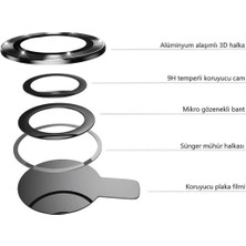 Pirok Store iPhone 15 / 15 Plus Uyumlu Halka Set Kamera Lens Koruyucu