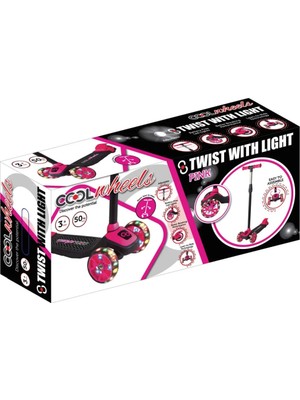 Aisha Cool Wheels Işıklı Twist Scooter(Pembe)