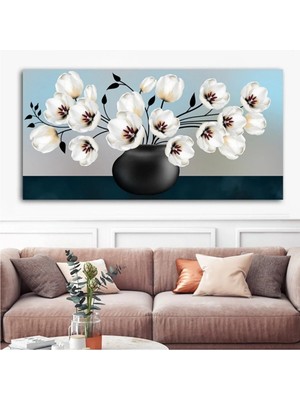 AR AJANS KANVAS TABLO Beyaz Çiçek Kanvas Tablo AR017