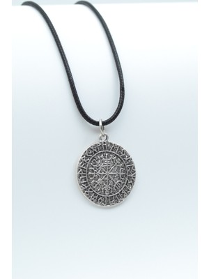 Vegvisir Viking Pusulası  Gümüş Kaplama Unisex Düz Zincir Kolye kod 926