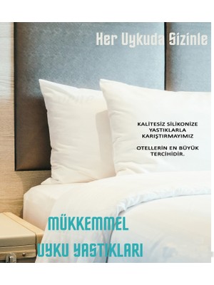 Tekstil Home %100 Silikon Yastık Muhteşem Dolgulu Yumuşak 2ADET Beyaz Otel Tipi