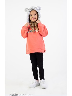 Harika Kids Kız Çocuk Kumaş Orta Kalınlıkta Caretta Nakış Örme Basic Taytlı Alt Üst Takımı