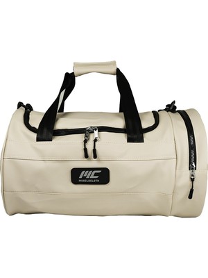 Musclecloth Elite Duffel Bag Silindir Spor Çanta Bej