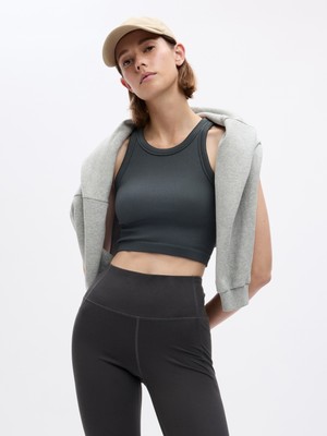 Gap Gapfit Seamless Fitilli Cropped Halter Yaka Atlet