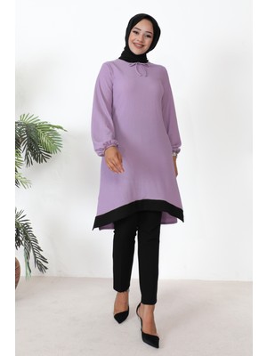 Moda Ebva Kolu Lastikli Tesettür TUNIK-3160 Lila