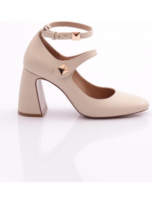 DGN 8073 Kadın Bilekten Bağlama Topuklu Ayakkabı