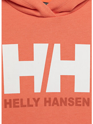 Helly Hansen Somon Kız Çocuk Kapüşonlu Uzun Kollu Sweatshirt Peach Echo Jr Hh Logo Hoodıe 2.0