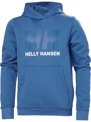 Helly Hansen Mavi Erkek Çocuk Kapüşonlu Uzun Kollu Sweatshirt Azurıte Jr Hh Logo Hoodıe 2.0