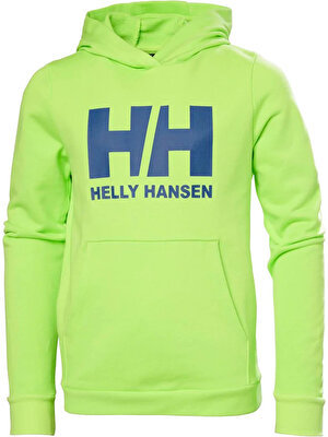 Helly Hansen Fıstık Erkek Çocuk Kapüşonlu Uzun Kollu Sweatshirt Green Jr Hh Logo Hoodıe 2.0