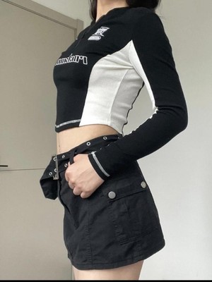 Deef Wear Old School Rock More Uzun Kol Crop/top