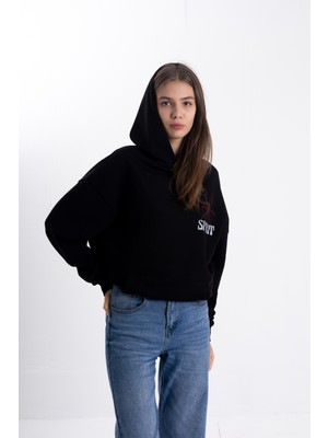 Pull The Hood Unisex Oversize Spırıt Baskı Kapşonlu Sweatshirt