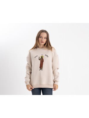 Pull The Hood Unisex Oversize Jesus Is King Baskı Sweatshirt