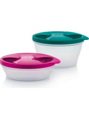 Tupperware Düet Kaplar (240ML ve 500ML) Deniz Mavisi-Mor