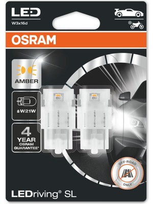 Osram T20 Tek Devreli LED Ampul Turuncu 12V (1 Takım-2 Adet)