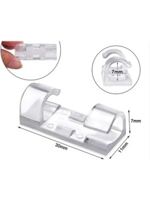 Elite AVM 20 Adet Kablo Düzenleyici Duvar Fayans Cam Kablo Tutucu Yapışkanlı Klips Kablo Sabitleme