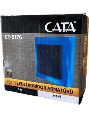 Cata 3W Işıltı Ledli Koridor Armatürü Mavi