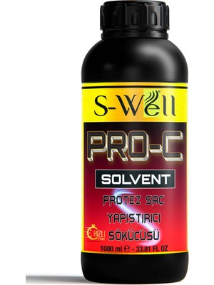 S-WELL PRO-C Solvent Protez Saç Bant Sökücüsü 33.81 FL OZ OZ (1000 ML)