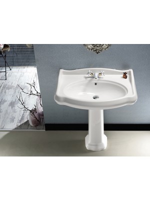 Turkuaz Seramik 1837 60 cm Etajerli Lavabo