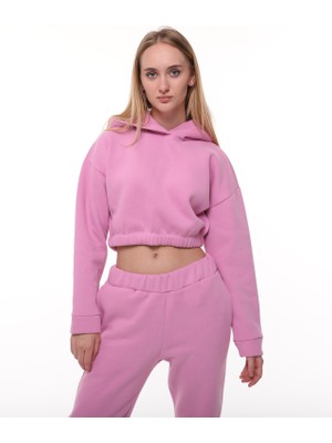 Pembe Şardonlu Sweatshirt