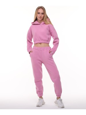 Pembe Şardonlu Sweatshirt