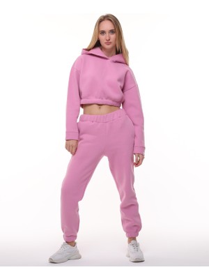 Pembe Şardonlu Sweatshirt