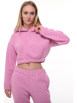 Pembe Şardonlu Sweatshirt